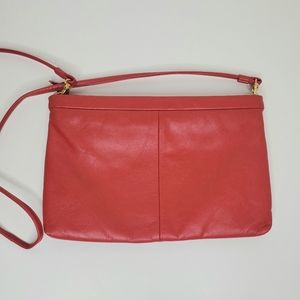 Red Leather Shoulder Crossbody Bag/Purse